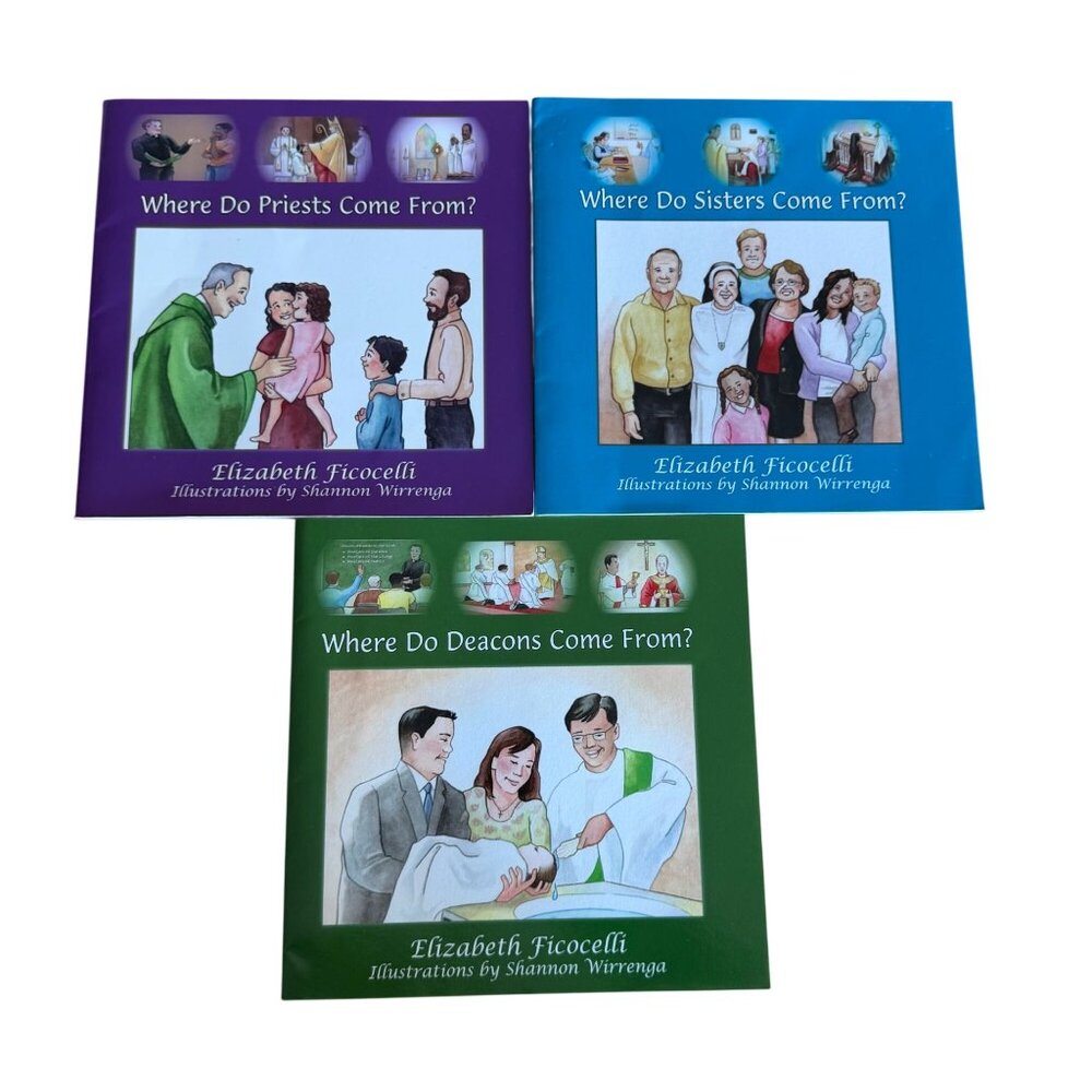 Catholic Vocations Children Books Set Priest Nun Deacon Becoming Where Come From - Picture 9 of 12